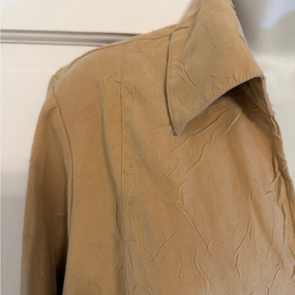 Coldwater Creek Plus Sz Tan Suede Like Zip Up Jacket ot Top - Picture 3 of 5